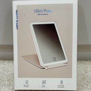Mini Pose LED Travel Mirror - color blush by Vanity Planet
